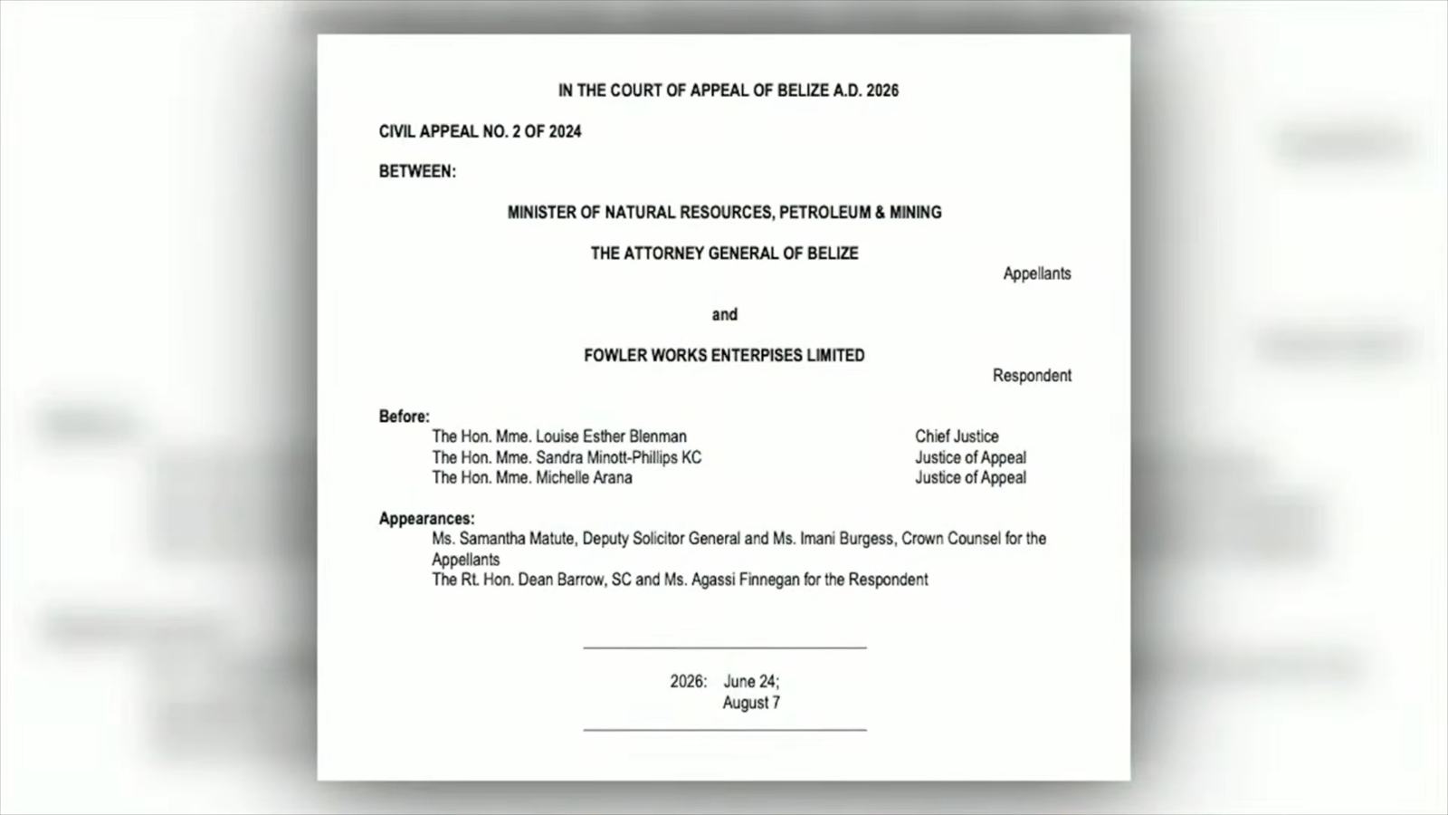 Court of appeals dismiss case with Fowler Works Enterprise Limited